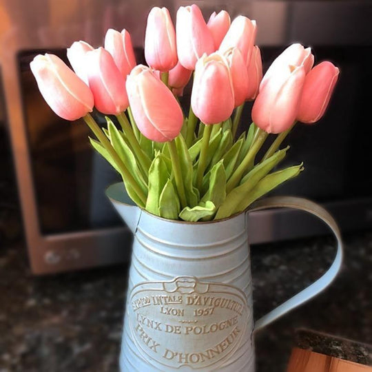 DecoTulip | 10-teilige künstliche Tulpen Blumen