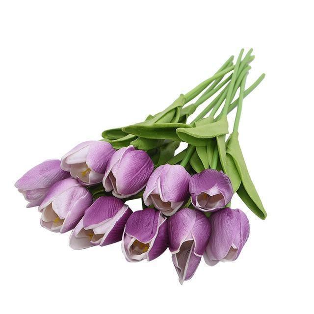 DecoTulip | 10-teilige künstliche Tulpen Blumen