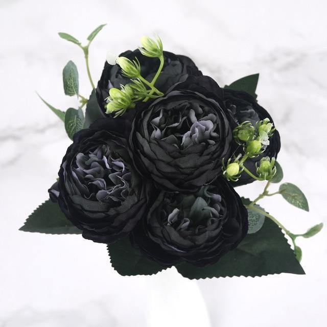 BlossomArt | 9-teilige Seiden-Kunst-Pfingstrosen Künstliche Blumen