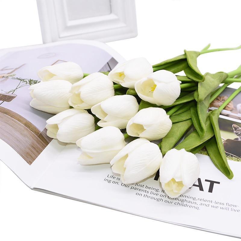 DecoTulip | 10-teilige künstliche Tulpen Blumen