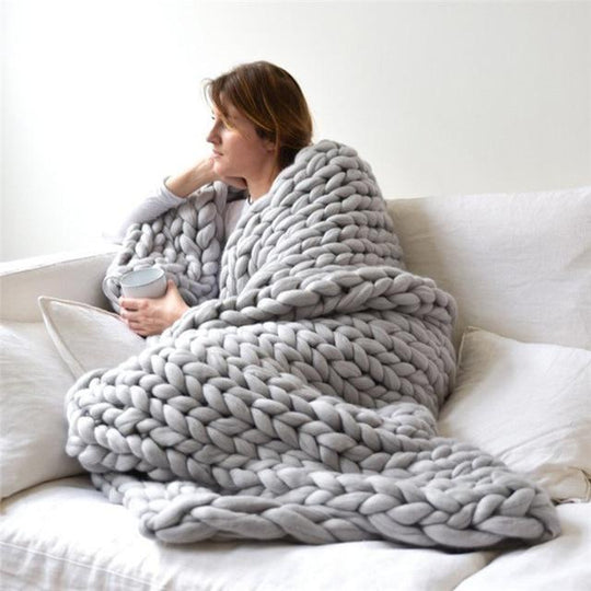 CozyKnit | Chunky Strickdecke – Handgefertigt & Luxuriös