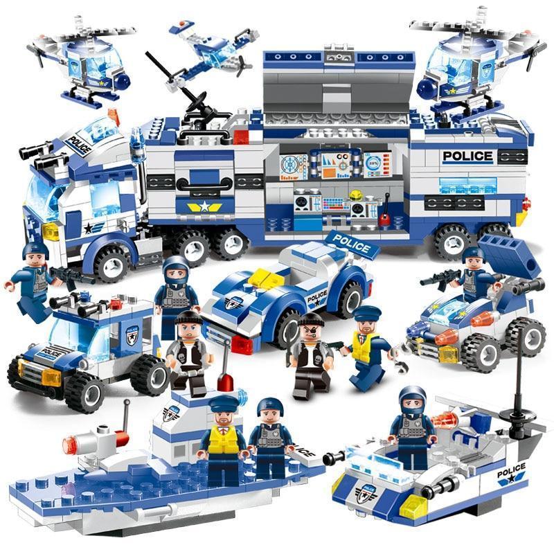 BlockForce | 8-in-1 Polizei LKW – SWAT Bauklötze für Kinder