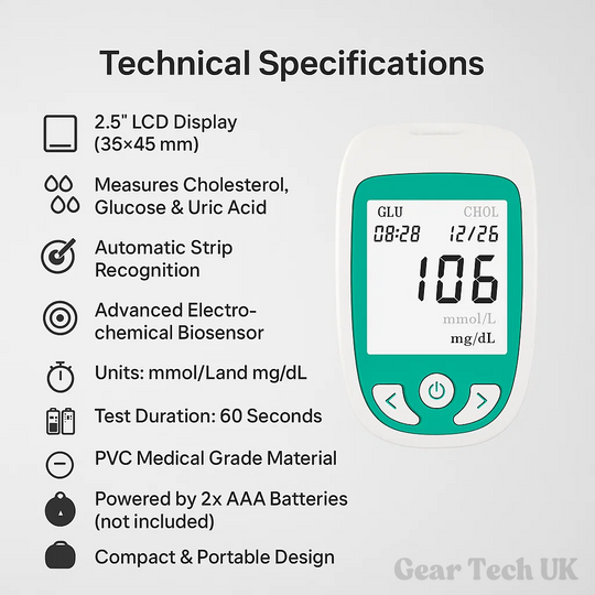 ProHealth | Testkit – Tragbarer Analyzer für Blutzucker & Cholesterin Decorique.de
