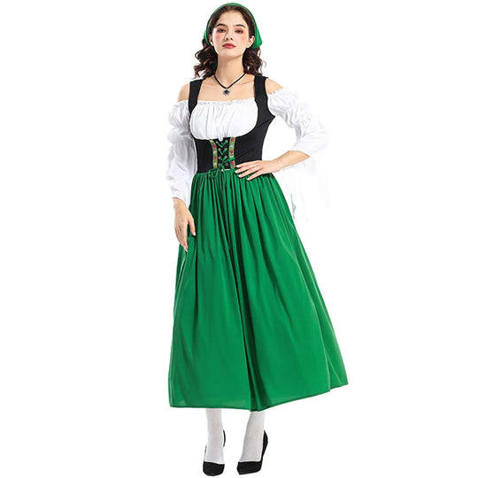 Prunkkleid | Damen-Dirndl – Lang & Majestätisch Grün Decorique.de