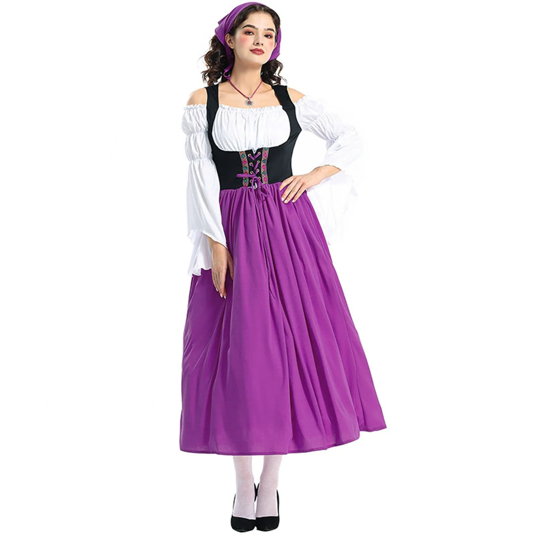 Prunkkleid | Damen-Dirndl – Lang & Majestätisch Lila Decorique.de