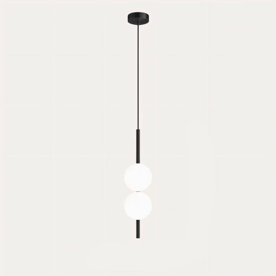 PureLume | Dezente Glaskugel-Pendelleuchte 1 Kopf - 2 Bälle - Black - 3.9" X 22" 10cm x 57cm Decorique.de
