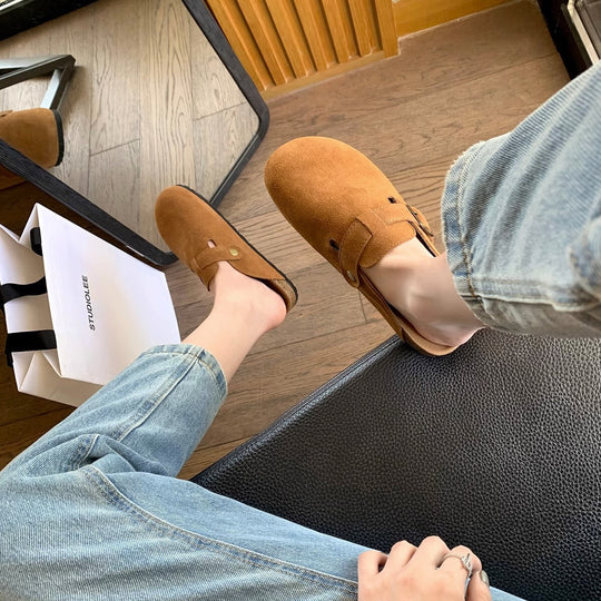 Orthopädische Hausschuhe Damen - Clogs mit Fußgewölbeunterstützung und Verstellbarer Schnalle-4