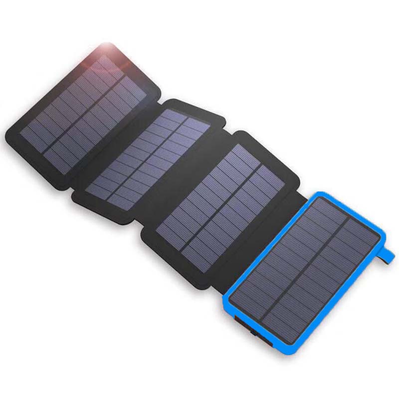 QuickCharge | 25000mAh Hochleistungs-Solar-Powerbank Blau Schwarz Decorique.de