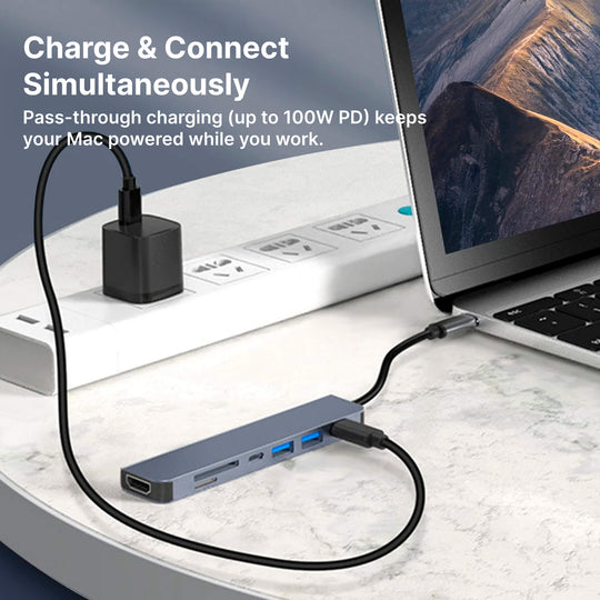 QuickConnect | USB-C Hub – Plug-and-Play Adapter für MacBook Decorique.de