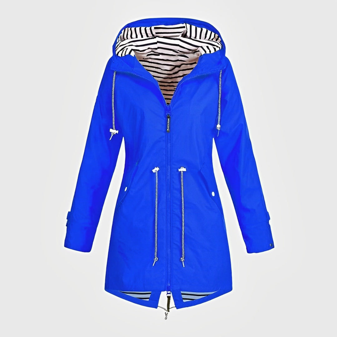 Rainelle | Stilvolle Lange Regenjacke für Damen Blau Decorique.de