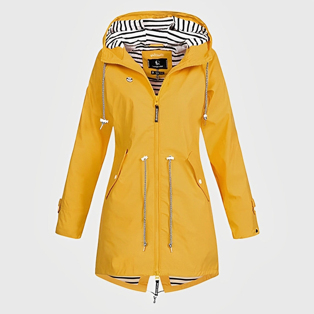 Rainelle | Stilvolle Lange Regenjacke für Damen Gelb Decorique.de