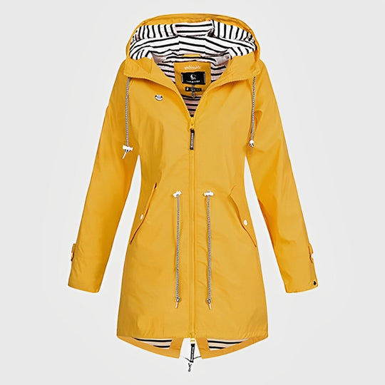 Rainelle | Stilvolle Lange Regenjacke für Damen Gelb Decorique.de