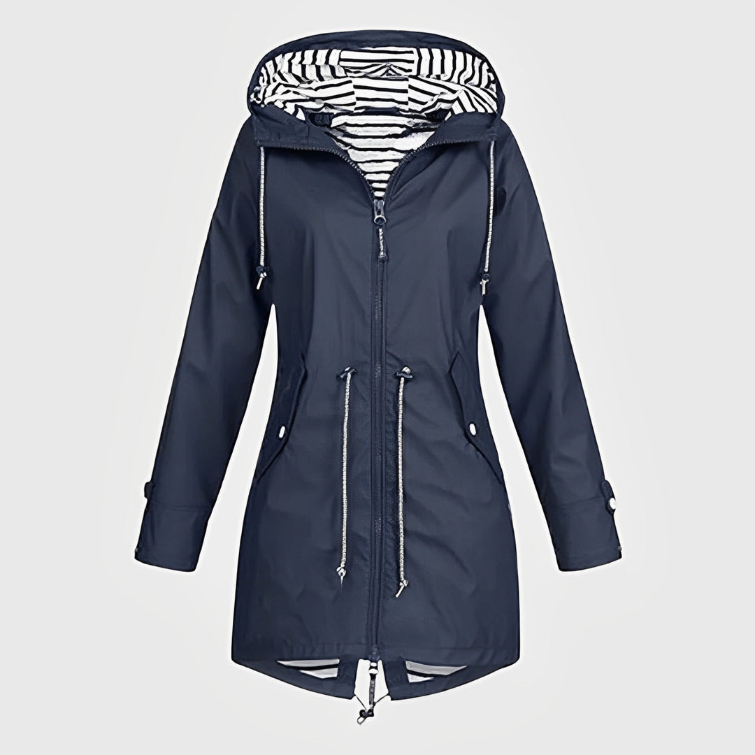 Rainelle | Stilvolle Lange Regenjacke für Damen Marineblau Decorique.de