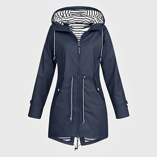 Rainelle | Stilvolle Lange Regenjacke für Damen Marineblau Decorique.de