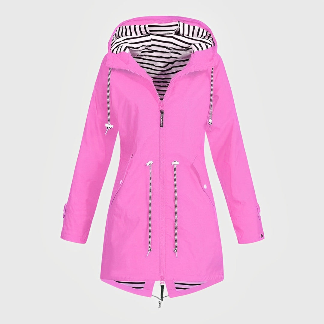 Rainelle | Stilvolle Lange Regenjacke für Damen Rosa Decorique.de