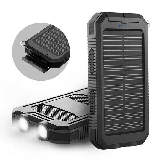 RayCharge | Solar-Powerbank mit 500.000mAh & Dual-USB Schwarz Decorique.de