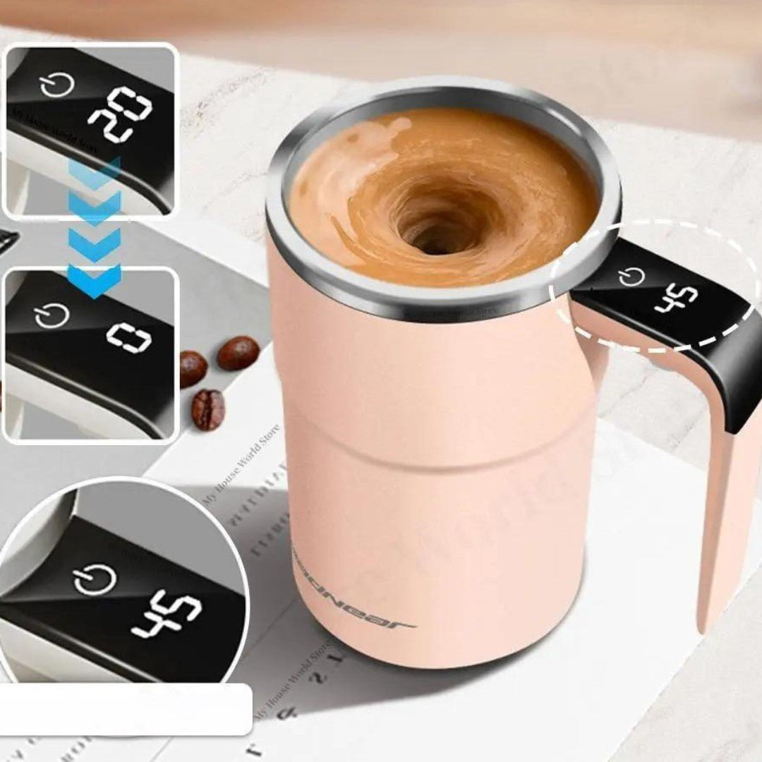 BrewSpin | Selbstrührender Kaffeebecher - Wiederaufladbarer magnetischer Mixer