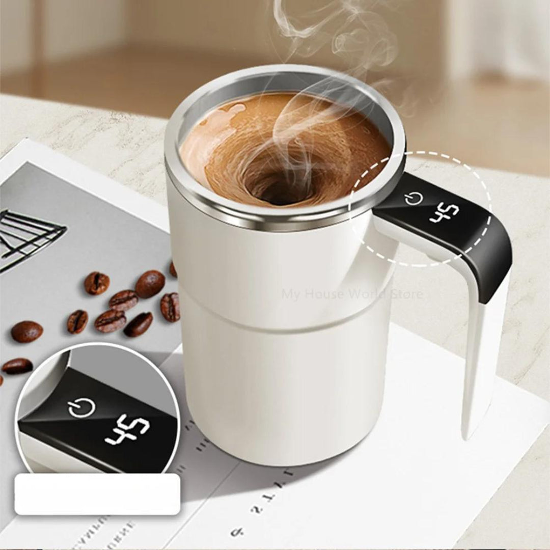 BrewSpin | Selbstrührender Kaffeebecher - Wiederaufladbarer magnetischer Mixer