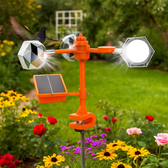 ReflectaSpin | 360 Grad Reflexions-Solarbetriebener Vogelvertreiber Decorique.de