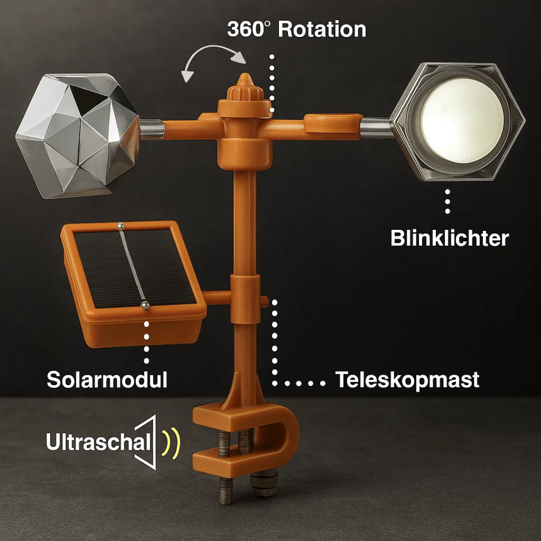ReflectaSpin | 360 Grad Reflexions-Solarbetriebener Vogelvertreiber Decorique.de