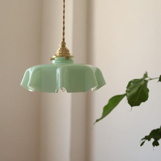 BlushBloom | Retro Glasblume Creme Hängelampe