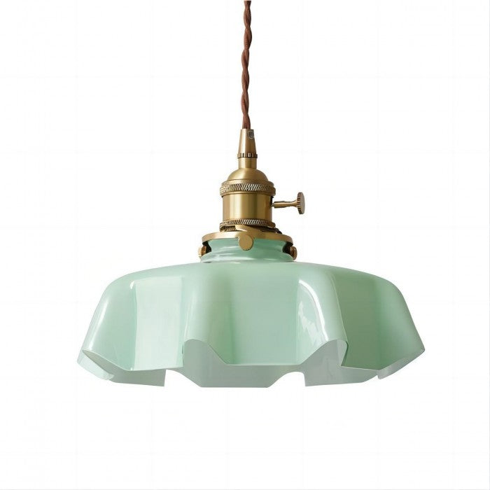 BlushBloom | Retro Glasblume Creme Hängelampe