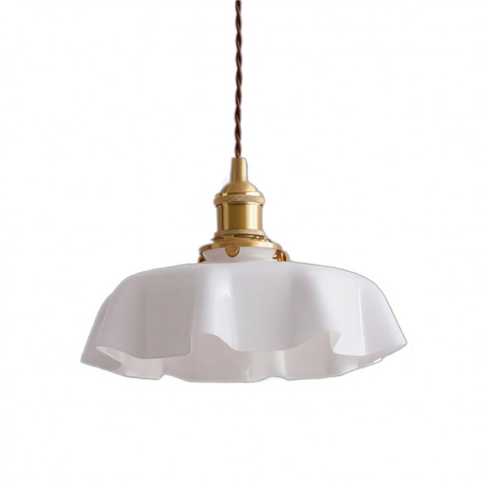 BlushBloom | Retro Glasblume Creme Hängelampe
