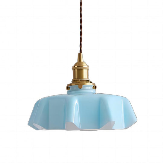 BlushBloom | Retro Glasblume Creme Hängelampe
