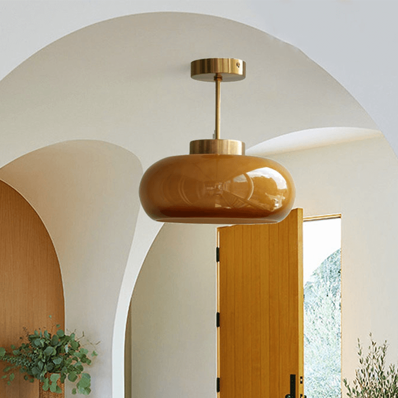 RetroSphere | Deckenlampe – Warme Ausstrahlung mit Orangem Glas Decorique.de