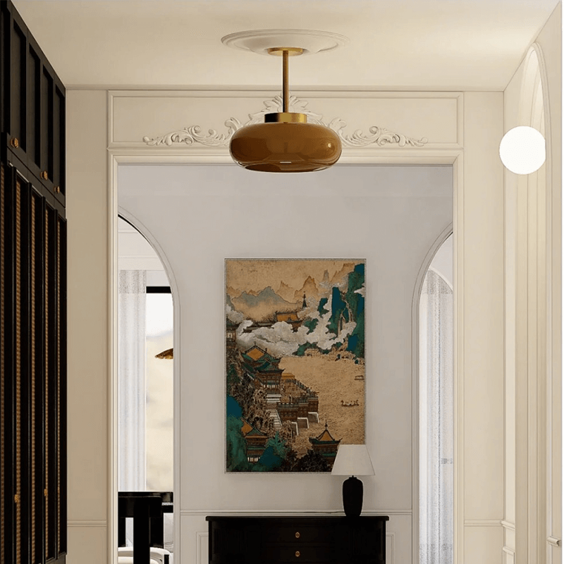 RetroSphere | Deckenlampe – Warme Ausstrahlung mit Orangem Glas Decorique.de