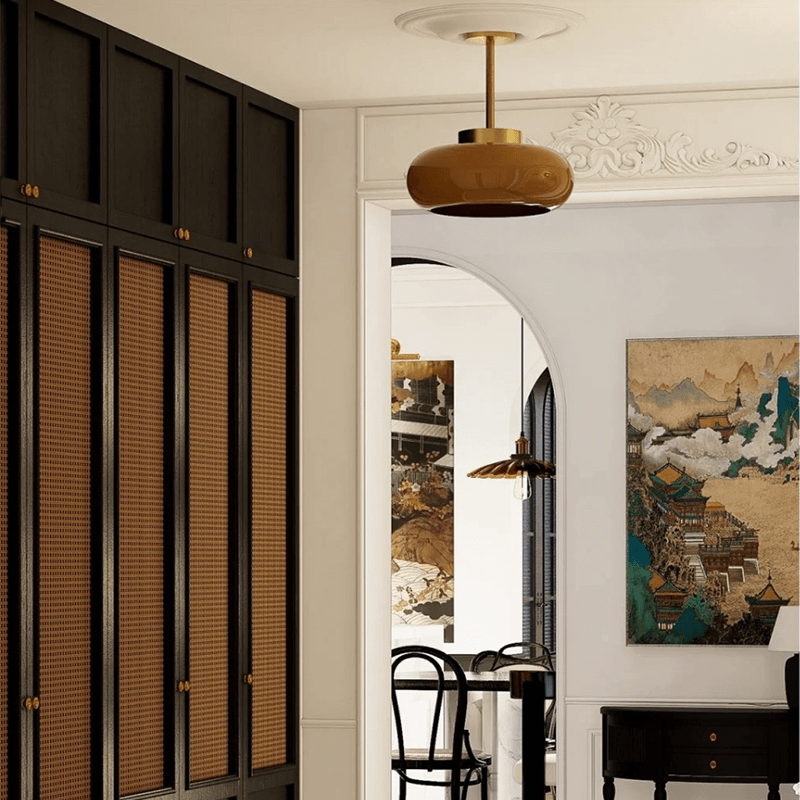 RetroSphere | Deckenlampe – Warme Ausstrahlung mit Orangem Glas Decorique.de