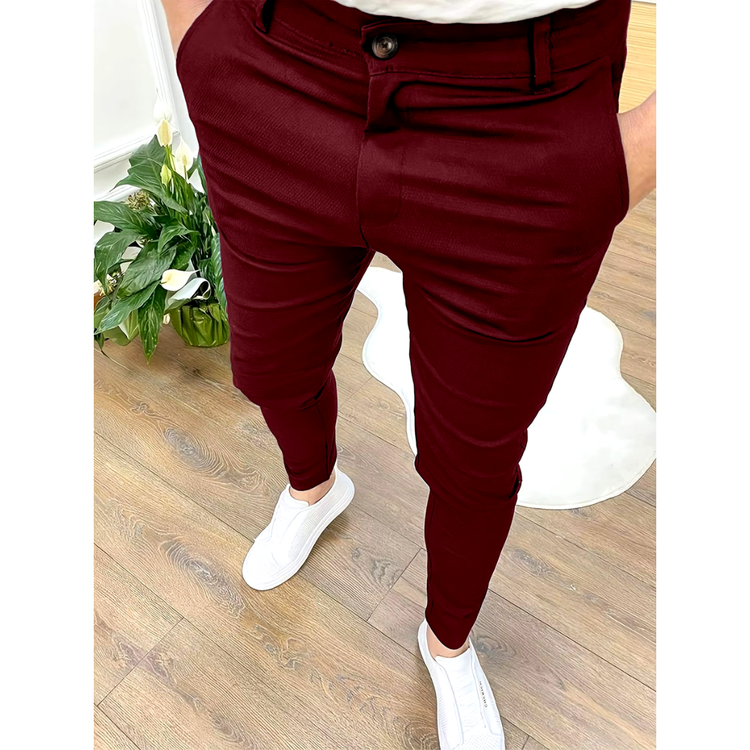 Robert | Stilvolle Bequeme Business-Hose | Herren Rot Decorique.de