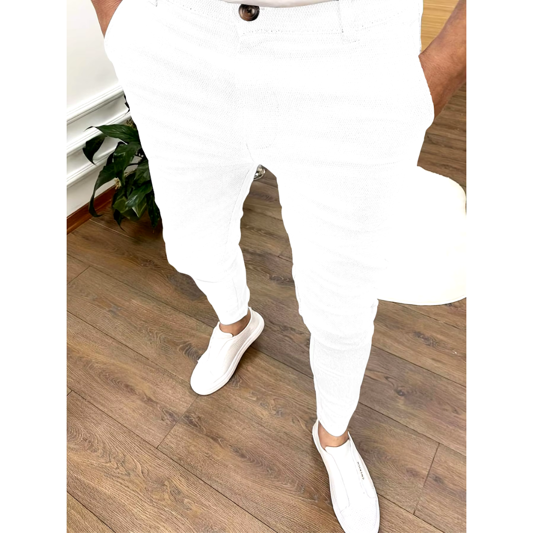 Robert | Stilvolle Bequeme Business-Hose | Herren Weiß Decorique.de