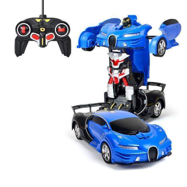 RoboCar | Transformer Auto – Ferngesteuerter Roboter mit Licht & Sound Bugatti Blau Decorique.de