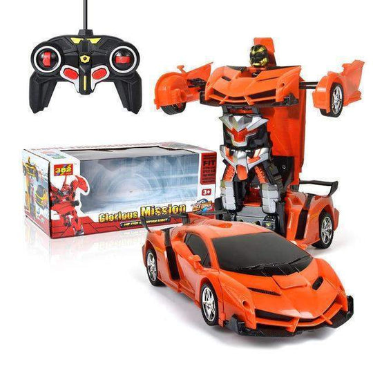 RoboCar | Transformer Auto – Ferngesteuerter Roboter mit Licht & Sound Veneno Orange Decorique.de