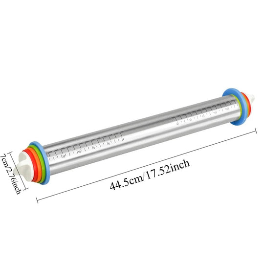 RollPro| Verstellbares Nudelholz mit Ringen Decorique.de