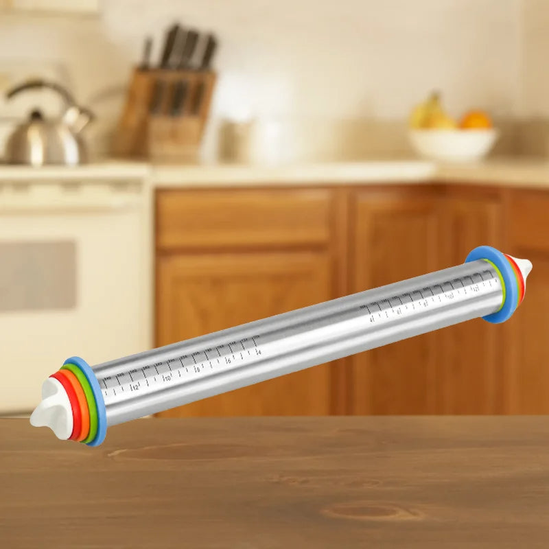 RollPro| Verstellbares Nudelholz mit Ringen Decorique.de