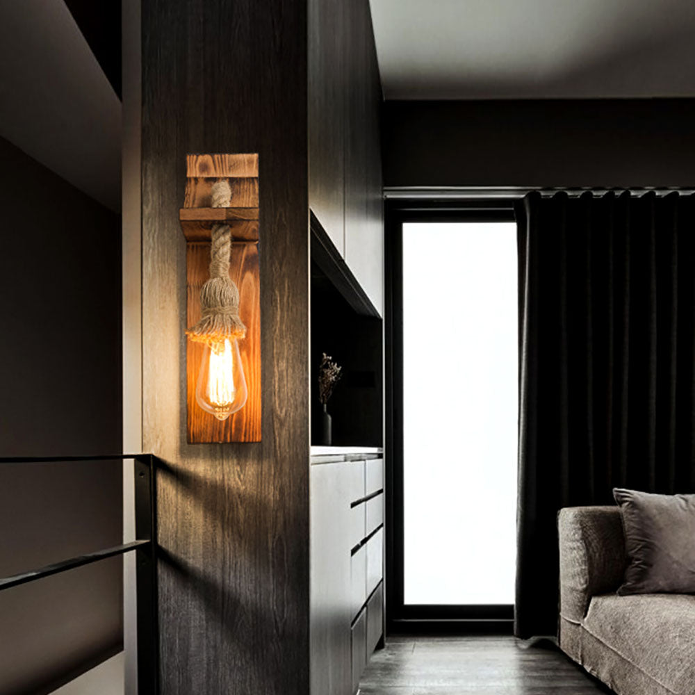 RopeBeam | Wandleuchte aus Holz und Seil Decorique.de