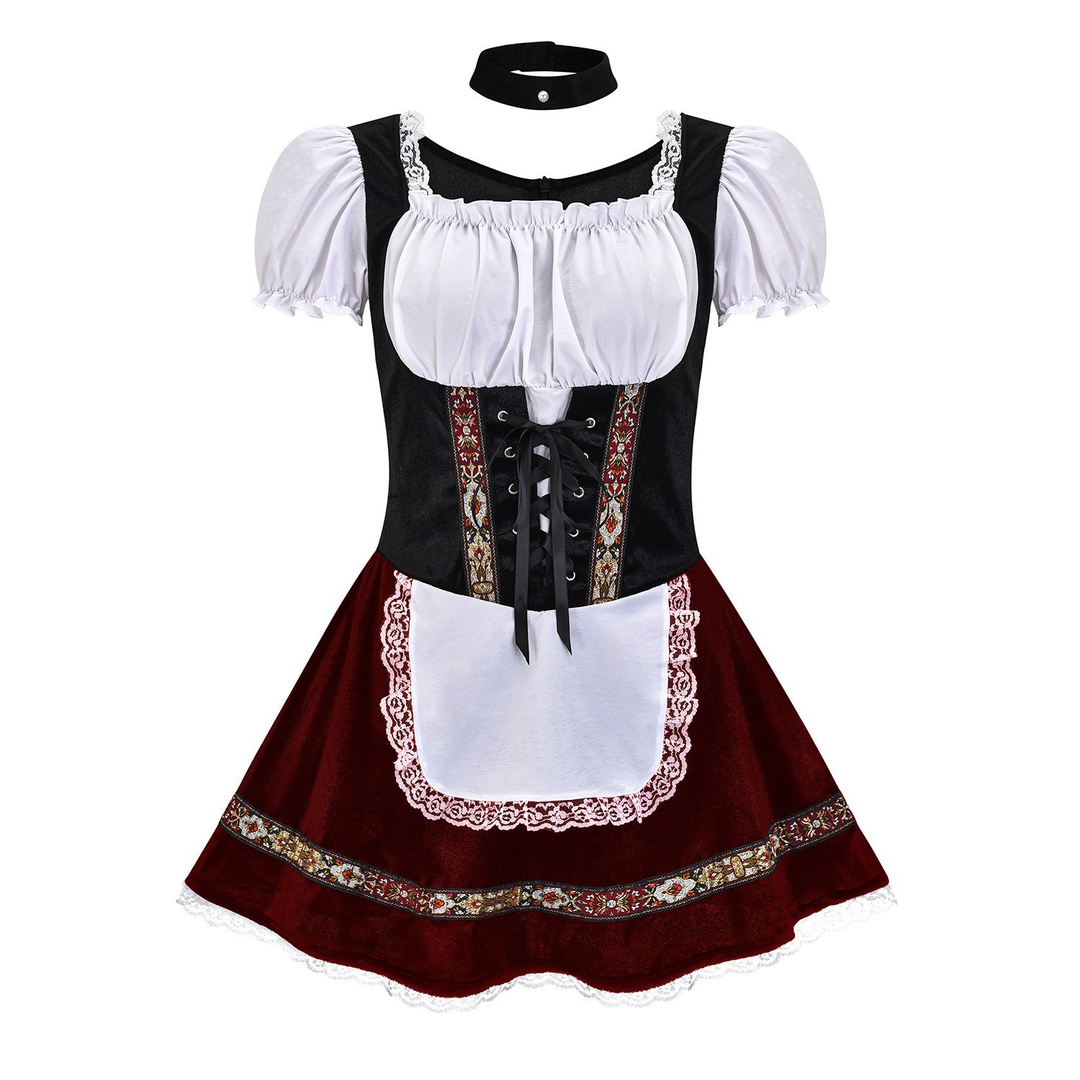 Rosenalm | Damen-Dirndlkleid – Festlicher Farbakzent Rot Decorique.de