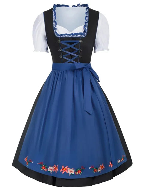 Rosenschimmer | Damen-Mini-Dirndl – Elegant & Festlich Blau Decorique.de