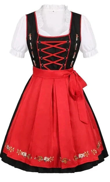 Rosenschimmer | Damen-Mini-Dirndl – Elegant & Festlich Rot Decorique.de