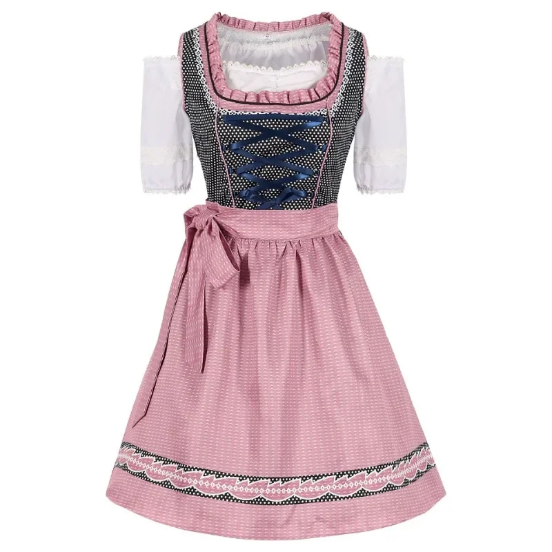 Rosental | Damen Rosa Oktoberfest Dirndl Kleid Rosa Decorique.de