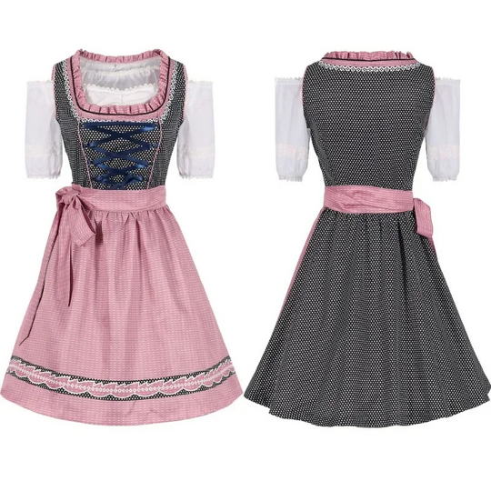 Rosental | Damen Rosa Oktoberfest Dirndl Kleid Decorique.de