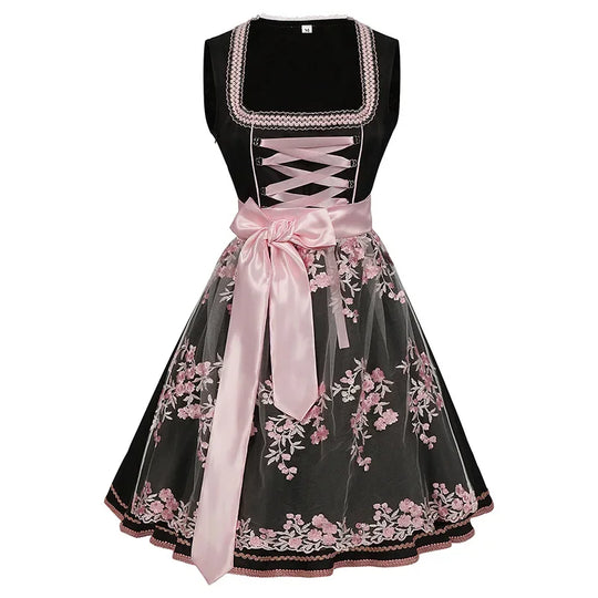 Rosentraum | Damen-Dirndl – Romantisch & Edel Rosa Schwarz Decorique.de