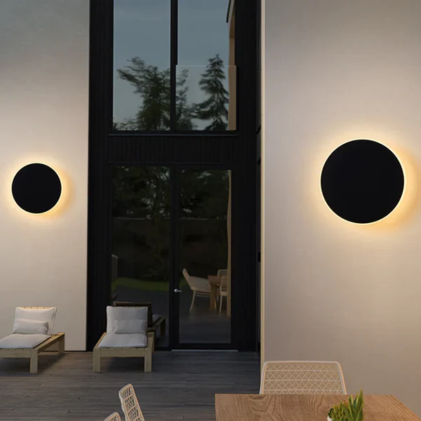 RoundLume | Außenwandleuchte – Minimalistisches Design mit LED-Technologie Schwarz Warmes Licht Decorique.de