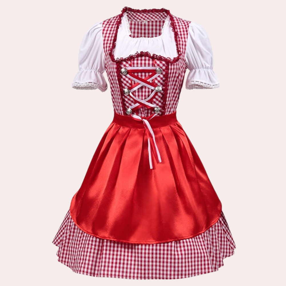 Rubinblüte | Damen-Dirndl – Glanzvolle Festtagsmode Rot Decorique.de