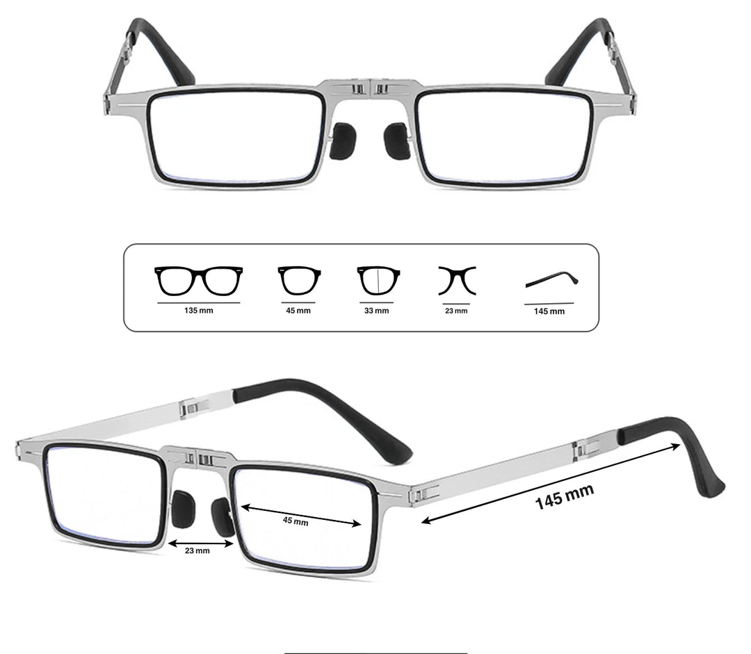 FlexiVision | Faltbare Lesebrille mit Blaulichtfilter & Titanrahmen