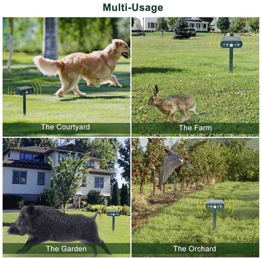 WildGuard | Solarbetriebener und Ultraschall-Tiervertreiber