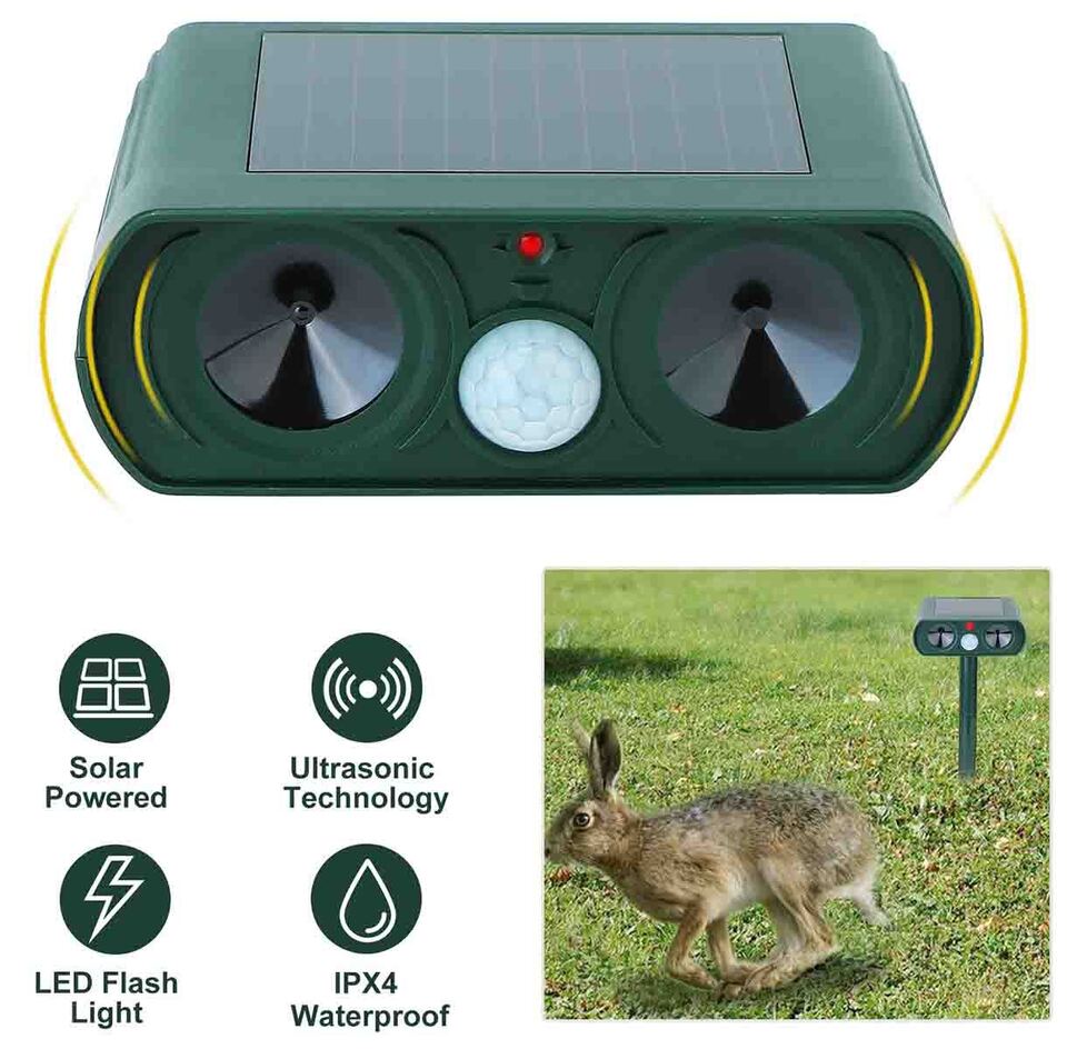 WildGuard | Solarbetriebener und Ultraschall-Tiervertreiber