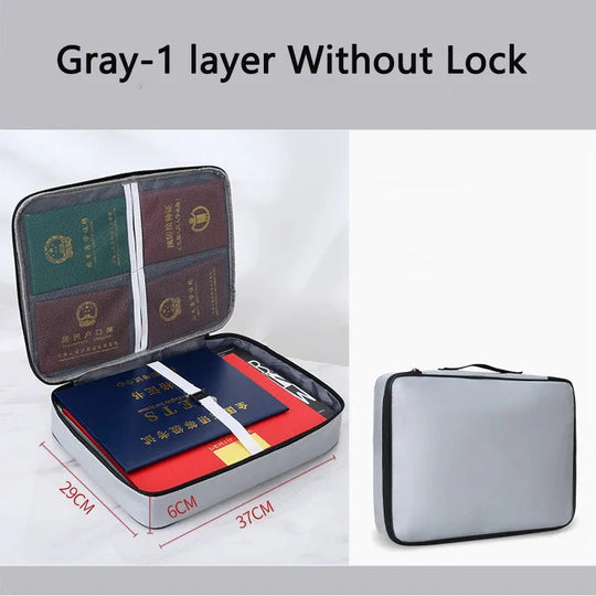 SafeDoc | Mehrschichtige Sicherheitstasche mit Reißverschluss zur Aufbewahrung Ohne Schloss Silber Decorique.de